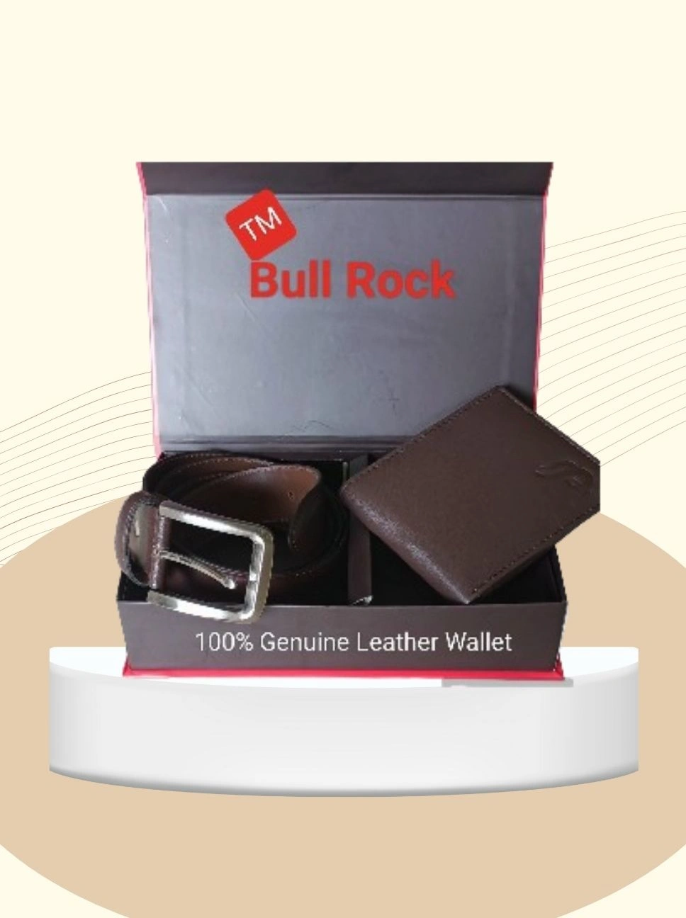 LEATHER BELT & WALLET COMBO GIFT SET FOR MEN