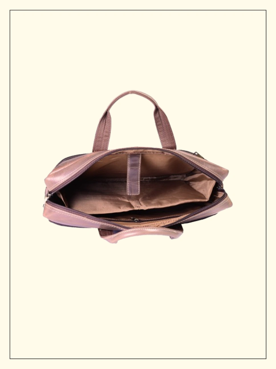 ALEX Brown Leather Messenger Laptop Bag for Men