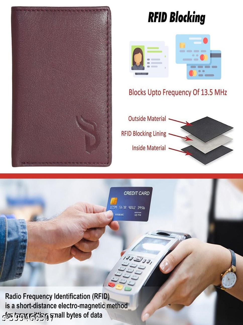 OBSIDIAN RFID Protected Maroon Wallet for Men