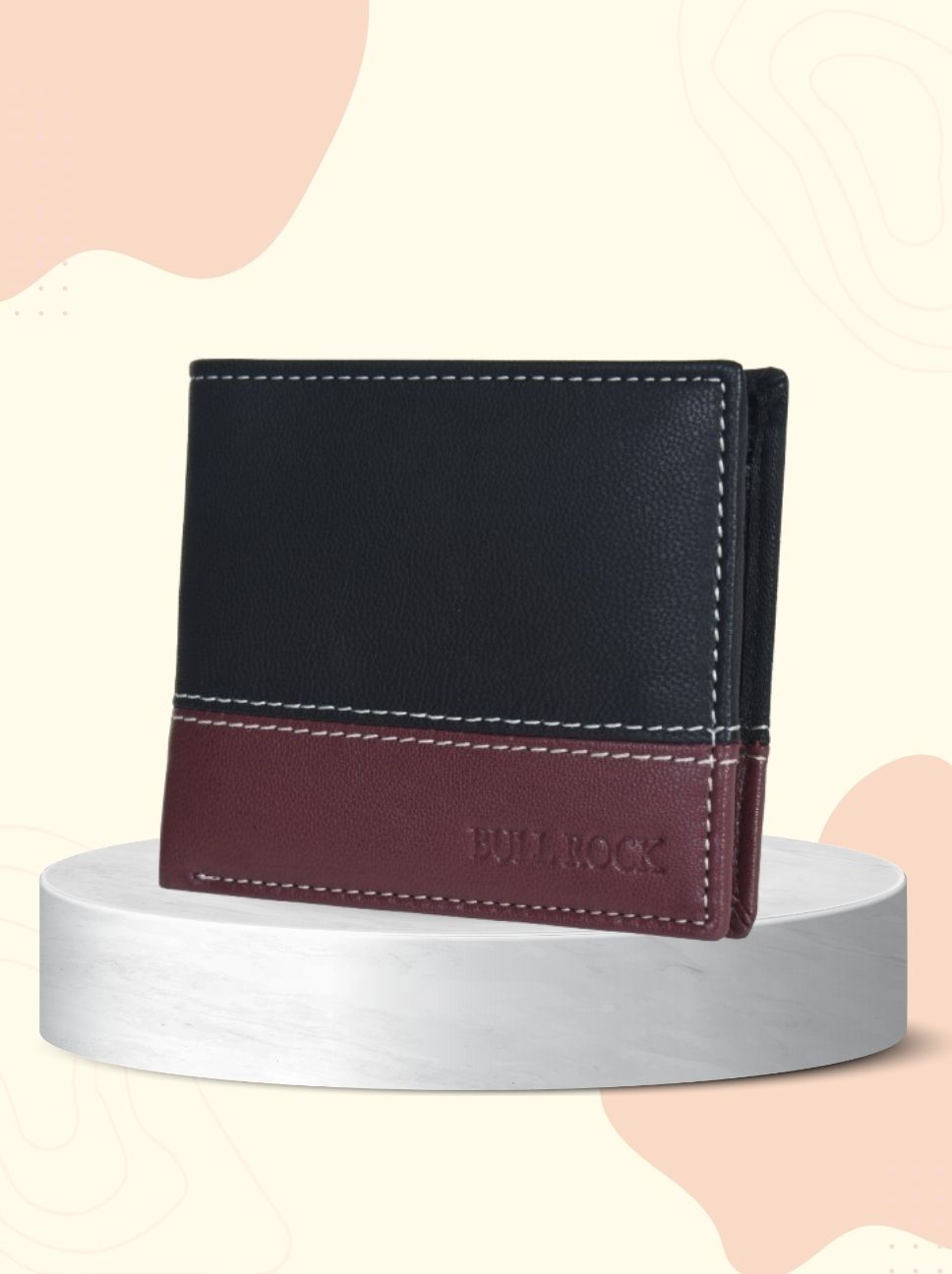 HERCULES RFID Protected Bi-Fold Contrast Stitch Leather wallet For men